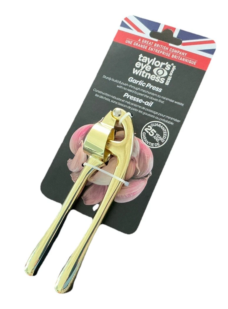 NEW Taylor’s Eye Witness Champagne Gold Garlic Press 25 Years Guarantee 6.5’’