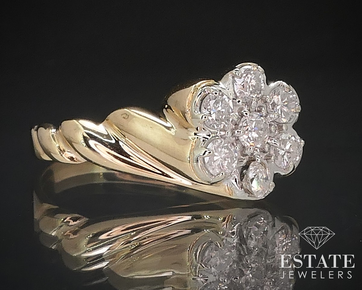 Vintage 14k Yellow Gold Natural .42ctw Diamond Kentucky