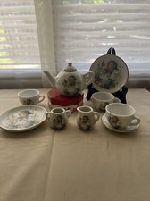 Vintage M. J. Hummel Minature Porcelain Tea Set 10pc - He Loves Me - Germany