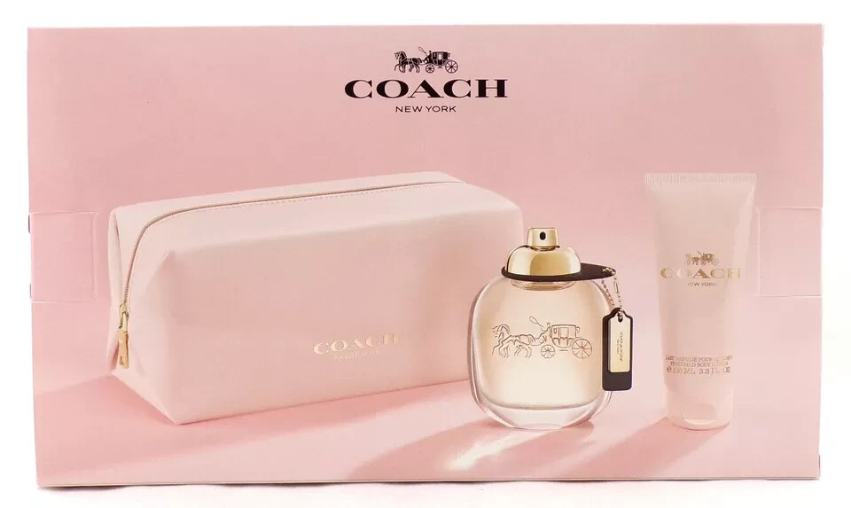 Coach New York Gift Set for Women - 3 oz Eau de Parfum+3.3 oz Body Lotion+ Pouch | eBay