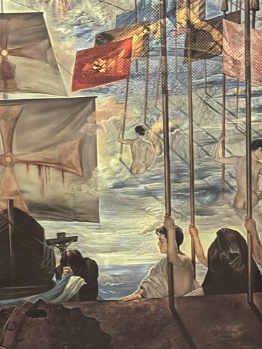 SALVADOR DALI Discovery Of America 21”x 27” On particleboard And Framed - Picture 6 of 8
