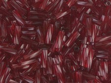 Miyuki Glass Twisted Bugle Bead 6mm Dyed TR Cranberry 6.5g