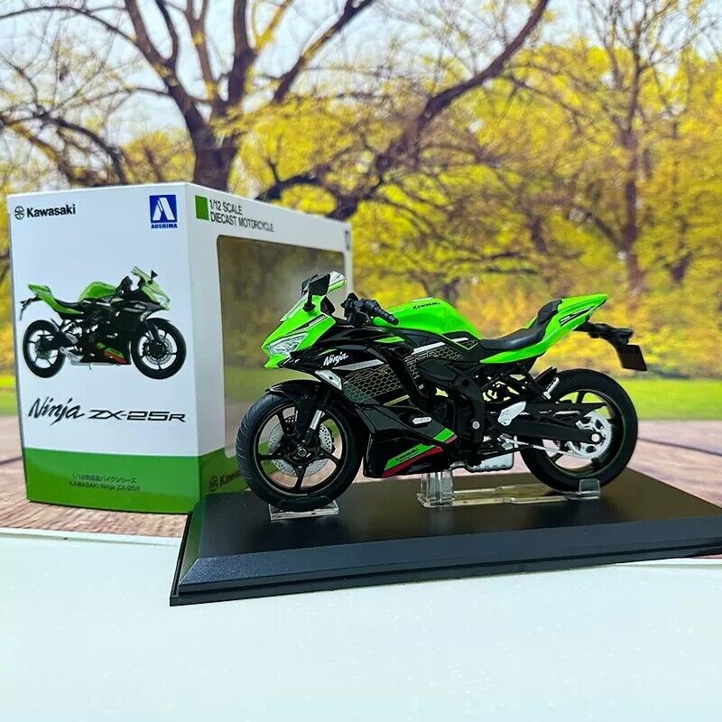 1:12 Scale AOSHIMA Kawasaki Ninja ZX-25R Diecast Model Motorcycle Car Toys  Gift