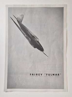 FAIREY 'Fulmar' - 1941 Aircraft Rolls Royce Engine Advert