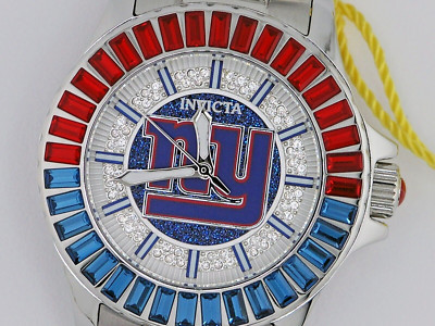NEW INVICTA ANGEL 42055 NFL NEW YORK GIANTS NY WOMENS WATCH 38MM CRYSTAL WATCH