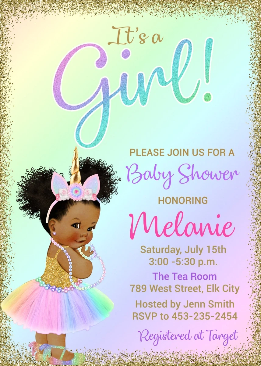 Unicorn baby shower invitations hot sale