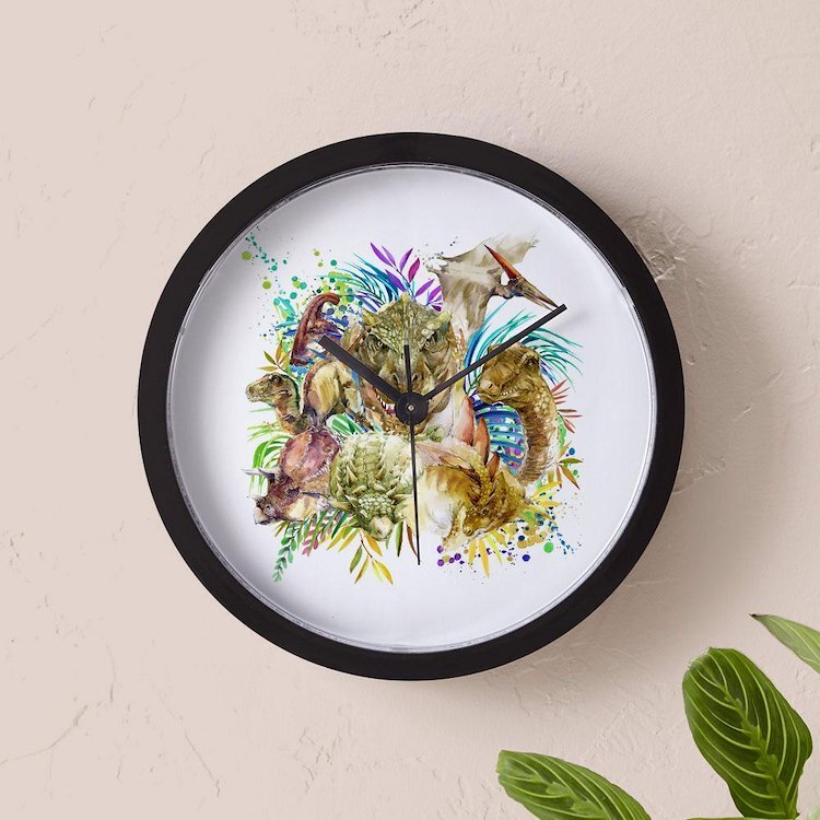CafePress Dinosaur Collage 10" Wall Clock (1735600543)