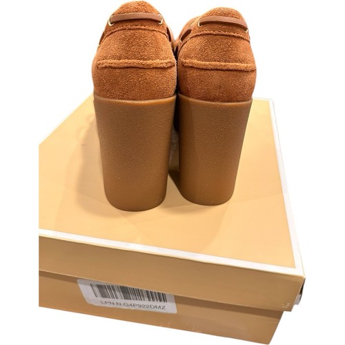 Michael Kors Cameron Platform Square Toe Lace-up Pump Brown Sz 5.5 M NWT - Picture 5 of 8