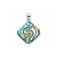925 Sterling Silver Green, Blue And Yellow Glass Diamond Shape Charm Pendant on sale 925 Sterling Silver Green, Blue And Yellow Glass Diamond Shape Charm Pendant on sale