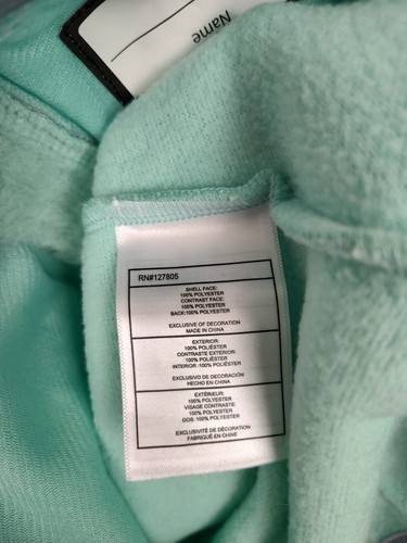 Reebok Girl Jacket Large Green Polyester Fuzzy Long Sleeve Pocket Full Zip 14/16 - Picture 14 of 15
