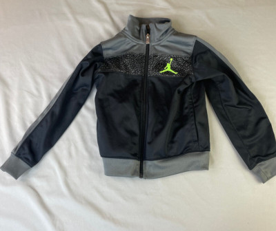 JORDAN Black Gray Kids Age 3-4 Years Size 4 XS Extra Small Full Zip Track Jacket