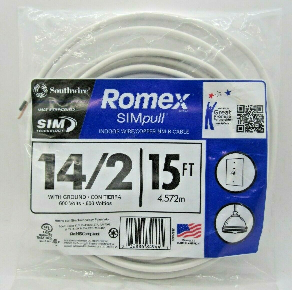 Round Romex Wire Southwire Wire And Cable Southwire 25 Ft. 14/2 Solid UF Underground
