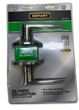 Defiant Hall & Closet Door Knob Olympic Collection Stainless Steel 721 212 NEW