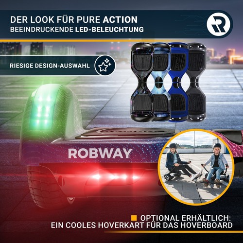 Hoverboard ROBWAY W1 Scooter Erwachsene Kinder Self Balance Bluetooth 6,5 Zoll - Bild 67 von 132