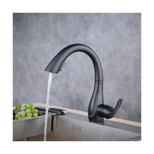 Beelee Kitchen Sink Faucets with 360  Rotation Pull Out Swivel Spout,Singl