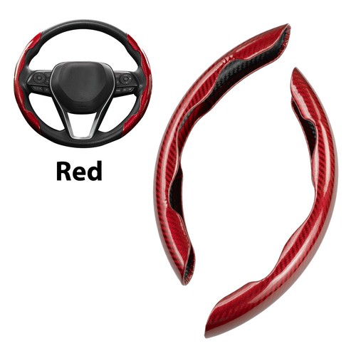2pc Car Steering Wheel Cover Booster Non-Slip Carbon Fiber Universal Accessories - Picture 14 of 16