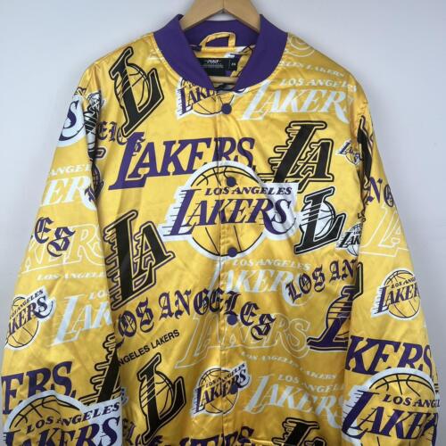 Vintage Los Angeles Lakers Satin Bomber Jacket - Bold Team Colors - Picture 2 of 7