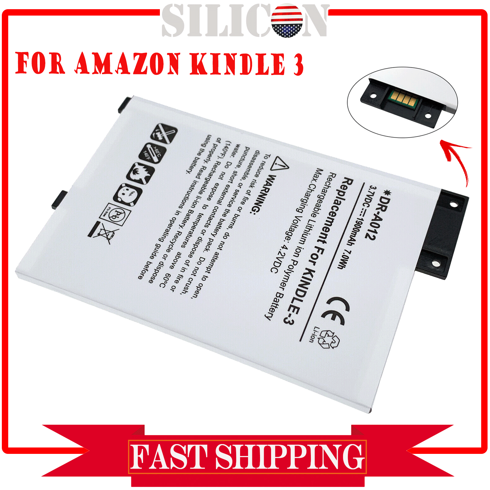 Batteria Cameron Sino 3,7V Per Amazon Kindle 3 (Keyboard) - Sostituisce 170-1032-00, S11GTSF01A