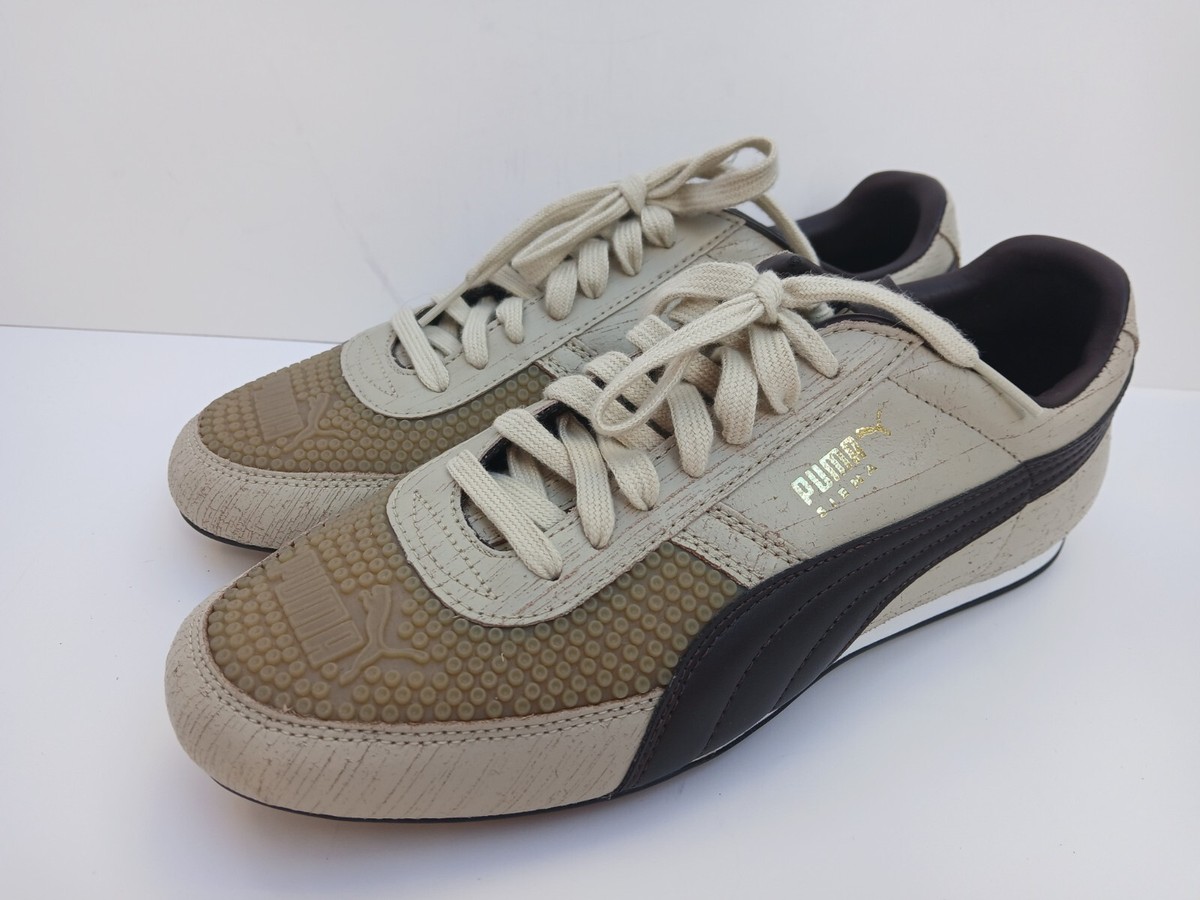 PUMA SIENA Mens Shoes Sneakers Leather sz 9 Beige Black Lace up | eBay