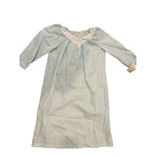 VTG Komar Pretty Looks Nightgown Light Blue Stripe Cottagecore Women's Medium
