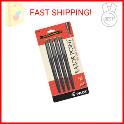 PILOT Razor Point Fine Line Marker Stick Pens, Ultra-Fine Point (0.3mm) Black In