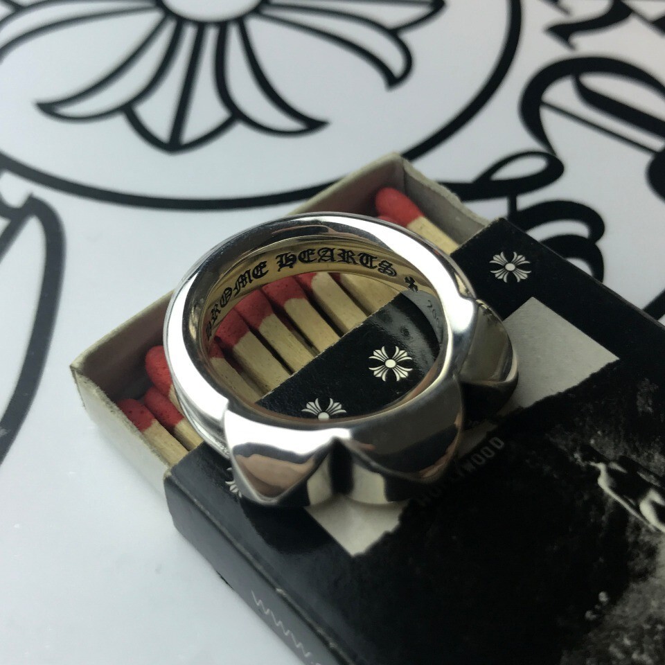 Chrome hearts silver Triple Pyramid Ring Size 8.5