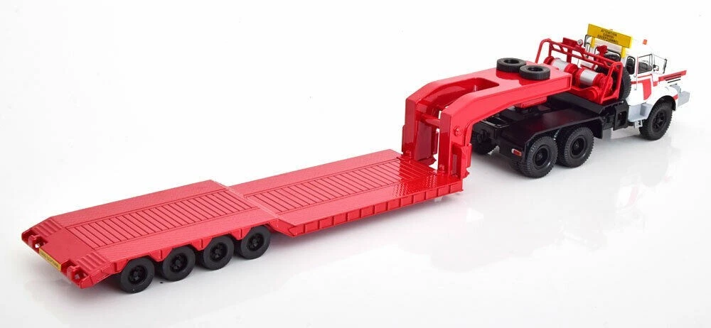 IXO 1/43 TTR024 BERLIET TBO 15 M3 6x4 1960 Avec Remorque Plateau bas Rouge/Blanc