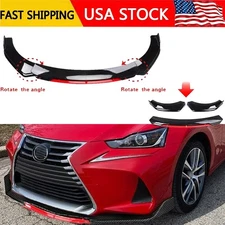 Front Bumper Lip Spoiler+Splitter Body Kit glossy Black For LEXUS IS200T IS350