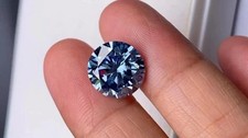 Natural Blue Color Precious Round Shape 2Ct Lab Grown Diamond VVS1 Certified
