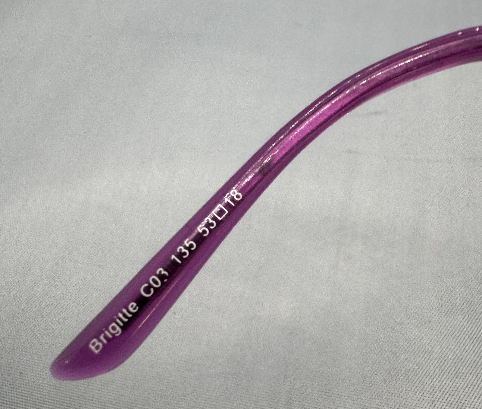 L’AMY BRIGITTE C03 53/18/135 PURPLE HALF RIMLESS FRANCE EYEGLASSES KJ14
