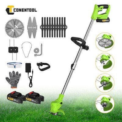 4-in-1 Akku Rasentrimmer mit 2 Akku und Ladegerät Freischneider Motorsense DE