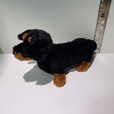 DACHSHUND Ganz Webkinz Plush/Stuffed Animal Black Puppy Dog HM345 Cleaned
