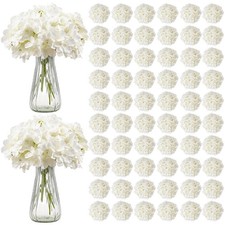 Artificial Flowers, 205 pcs Real Looking White Silk Fake Hydrangea Bulk, W