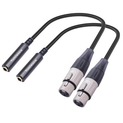 XLR Female to 1/4'' Female calbe 2Pack, 3 Pin XLR Female to 6.35mm Socket Audi...