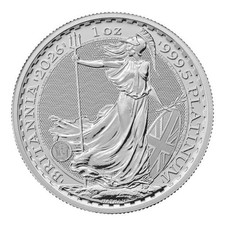 2026 Great Britain Platinum Britannia £100 - 1 oz - BU 1715.45 per troy oz