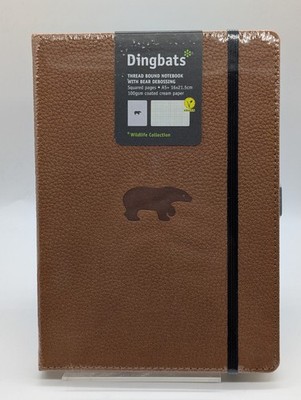 Dingbats Wildlife Collection fadengebundenes Notizbuch mit Bärenprägung A5+ vegan