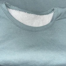 Fashion Sherpa Lined Women’s Crewneck Sweatshirt Green Fleece Inside Size M Warm