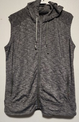 Kuhl Women's Mova Hooded Vest Activewear Full Zip Size XL Heathered Gray Logo