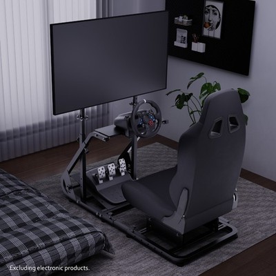 Hottoby Racing Simulator Cockpit With Seat & Monitor Stand Fit Logitech G29 G920