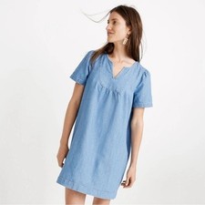 MADEWELL DENIM POPOVER DRESS SIZE: PLUS 3X