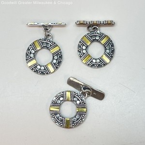 Bali Style 925 Two Tone Granulated Toggle Clasps 18.3g
