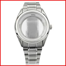 40mm Watch Case Fit for NH35 NH36 Sapphire Glass Stainless Steel Silver