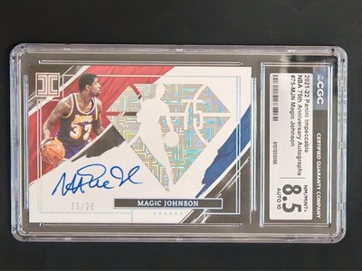 2021-22 Impeccable NBA 75th Anniversary Magic Johnson Autograph 23/25 BGS 8.5/10
