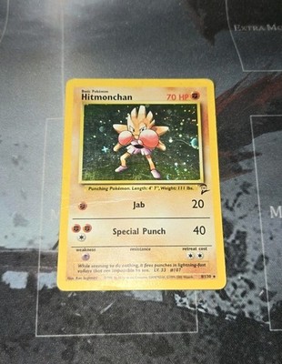 Hitmonchan 008/130 Base Set 2 Holo Rare Pokémon Vintage DAM/HP
