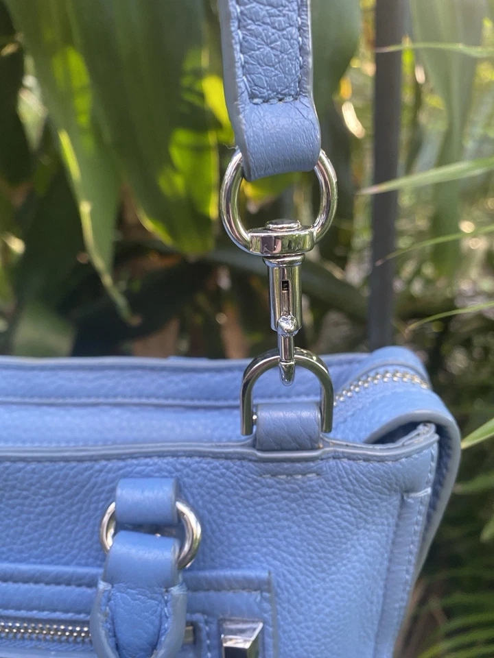 REBECCA MINKOFF Micro “Regan” Satchel Handbag/Crossbody in Cornflower Blue EUC - Image 3 of 4