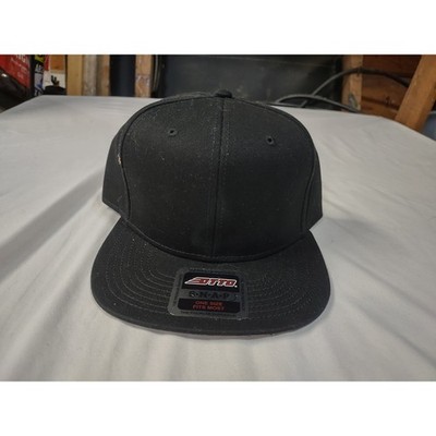 Otto Cap 125-1038 Black Premium Snapback Hat One Size Flat Bill Baseball