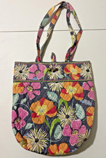 Vera Bradley 14" X 13″ Quilted Tote Bag Jazzy Blooms Retired Pattern USA Made