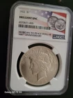 1922 MS BU Unc Peace Silver Dollar NGC Flag 100th Ann Label