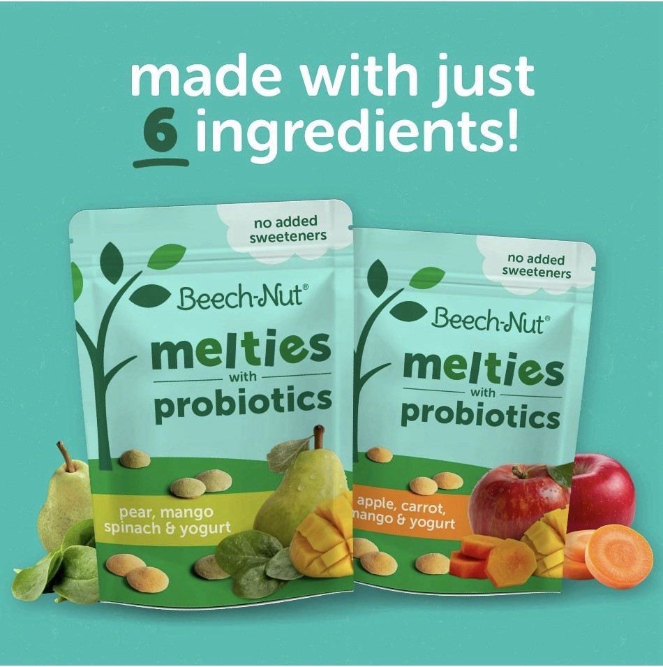 Beech-Nut Probiotic Melties Yogurt Melts Baby & Toddler Stage 3 Snack, 1oz, 6 ct