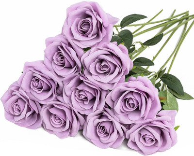 10 Stück Künstliche Rosen 54cm Fake Seidenrosen Langer Stiel Realistische Rosen